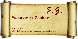 Pacurariu Zombor névjegykártya